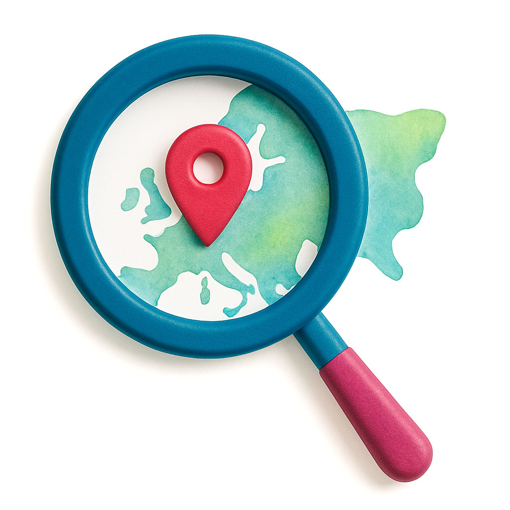 Magnifying-Glass-on-Watercolor-Map
