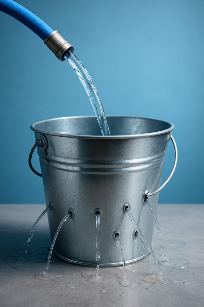 leaking bucket